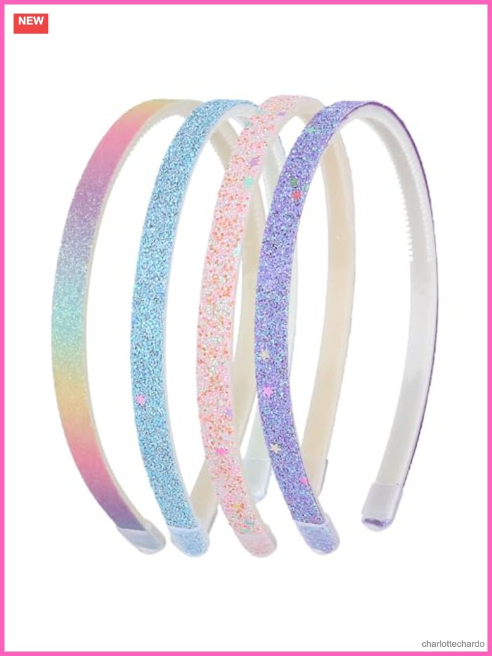 Glitter Headbands 4pc Non Slip Toothed Hair Accessories for Girls